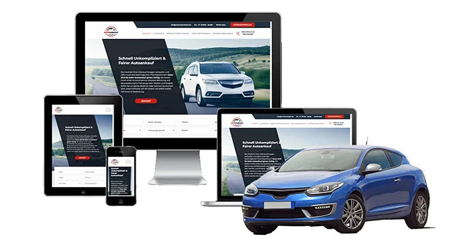 Ankaufseite mobil – Autoankauf Stadtbergen mit rotem PKW